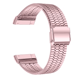 STRAPSCO Modern Stainless Steel Watch Band Strap for Fitbit Versa & Versa 2 - Gold In Pink
