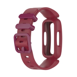STRAPSCO Soft Silicone Rubber Watch Band Strap for Fitbit Ace 3 - Sangria In Red