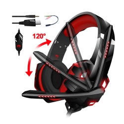 SAMA Gaming Headset G9000Max With Noise Isolating 120° Adjustable Omnidirectional Mic 40MM Driver In Red