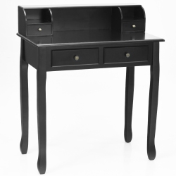 TOPBUY Writing Desk W/ Drawer Detachable Floating Organizer Computer Table In Black