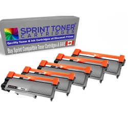 SPRINT TONER 5 Pack Compatible Brother Tn660 High Yield Toner Cartridges 2600 Copies 5 Toners
