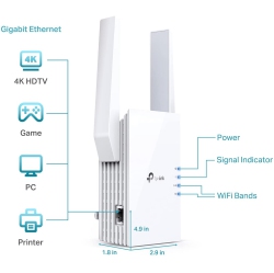 TP-LINK Ax1800 Wifi 6 Range Extender Re605X - Covers Up to 1, 500 Sq.ft And 30 Devices, Up to 1800Mbps, Dual Band Wifi Repeater \w Gigabit Port, Wifi