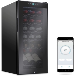 IVATION 18 Bottle Compressor Wine Cooler Refrigerator \w Wi-Fi Smart App Control Cooling System | Large Freestanding Wine Cellar Fridge for White