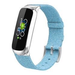 STRAPSCO Woven Canvas Watch Band Strap for Fitbit Luxe - In Blue