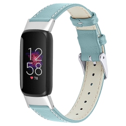 STRAPSCO Vibrant And Smooth Leather Watch Band Strap for Fitbit Luxe - In Blue