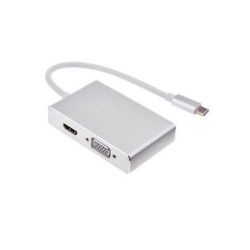 GNS USB 3.1 Type C to HDMI VGA 3 Port USB 3.0 Hub Converter Adapter