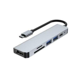 GNS USB C Hub Multi-Port Adapter 6 In 1 With 4K HDMI Resolution for USB C