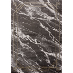 LADOLE RUGS La Dole Rugs Modern Minimalistic Marble Pattern Abstract Rustic Charcoal Gold Bordered Area Rug Living Room Bedroom Carpet Tapis