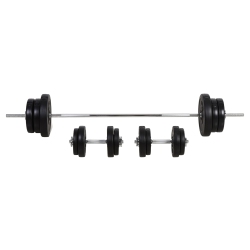 SOOZIER 145Lbs Dumbbell & Barbell Adjustable Set Plate Bar Clamp Rod Home Gym Sports Area Exercise