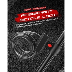 ISP Fingerprint Bicycle Lock, Smart Cable Lock With Keyless Biometric