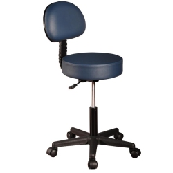 MASTER MASSAGE Pneumatic Hydrolic Rolling Massage Swivel Stool With Backrest, Royal In Blue