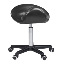 MASTER MASSAGE Ergonomic Swivel Saddle Rolling Hydraulic Stool for Clinic, Spas, Salons, Debtists, Classrooms, Home, Office - In Black