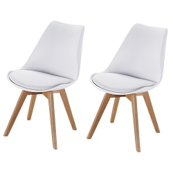 MOUSTACHE 2 Pack Dining Chair, Office Guest Chair With Soft Cushion Kitchen Chair for Waiting Room, Conference And Reception In White