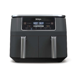 NINJA Air Fryer. 15.63" L X 13.86" W X 12.4" H Foodi 6-In-1 Two-Basket Air Fryer In Silver/black With Dualzone Technology 8-Qt Xl Capacity