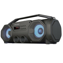 ESCAPE - Wireless Stereo Boombox Speaker, Bluetooth 5.0 With Fm Radio And Led Lights In Black