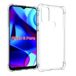 CC Topsave Extra Corner Bumper Soft Rubber Gel Tpu Case for Motorola Moto G Pure (6.5"), Clear