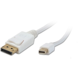 CABLESHARK Mini Displayport Male to Displayport Male Cable 6Ft Color In White