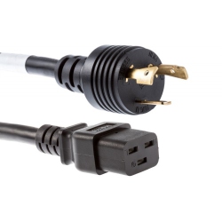 CABLESHARK Twist Lock Power Cord, Ac, Japan/us, C19, 16A/250V, 8Ft Straight