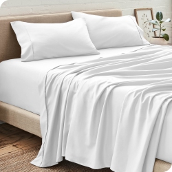 BARE HOME Sheet Set - Premium 1800 Ultra-Soft Microfiber - Double Brushed - Hypoallergenic - Wrinkle Resistant (White, Split California King)
