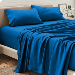 BARE HOME Sheet Set - Premium 1800 Ultra-Soft Microfiber - Double Brushed - Hypoallergenic - Wrinkle Resistant (Medium Blue, Twin Xl)