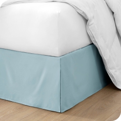 BARE HOME Bed Skirt Double Brushed Premium Microfiber, 15-Inch Tailored Drop Pleated Ruffle, 1800 Ultra-Soft, Shrink Resistant - Twin In Light Blue