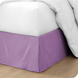BARE HOME Bed Skirt Double Brushed Premium Microfiber, 15-Inch Tailored Drop Pleated Ruffle, 1800 Ultra-Soft, Shrink Resistant - Queen, Lavender