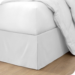BARE HOME Bed Skirt Double Brushed Premium Microfiber, 15-Inch Tailored Drop Pleated Ruffle, 1800 Ultra-Soft, Shrink Resistant - Twin In White