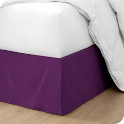 BARE HOME Bed Skirt Double Brushed Premium Microfiber, 15-Inch Tailored Drop Pleated Ruffle, 1800 Ultra-Soft, Shrink Resistant - Twin Xl, Plum