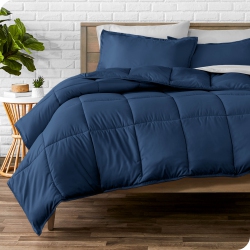 BARE HOME Comforter Set - Goose Down Alternative - Ultra-Soft - Hypoallergenic - All Season Breathable Warmth - Twin/twin Xl, Dark In Blue