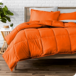 BARE HOME Comforter Set - Goose Down Alternative - Ultra-Soft - Hypoallergenic - All Season Breathable Warmth - Twin/twin Xl In Orange