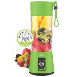 HAUZ - Portable Personal Blender, 380 Ml Capacity, USB Reachargeable In Green