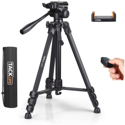 TACKLIFE Lightweight Tripod 60" High Quality, Aluminum Travel/camera/phone Tripod With Carry Bag