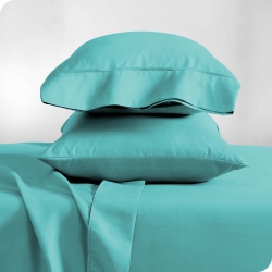 BARE HOME Premium 1800 Ultra-Soft Microfiber Pillowcase Set - Double Brushed - Hypoallergenic - Wrinkle Resistant - Standard, Aqua