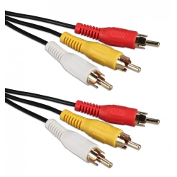 TOP SYNC 3Rca Composite Audio/video Cable M/m 10Ft