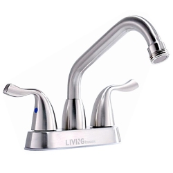 LIVINGBASICS 360° Rotation Laundry Sink Faucet With Swing Spout And 2-Handles, Polished Chrome -