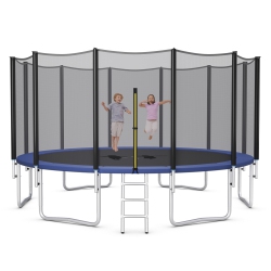GYMAX 16 Ft Outdoor Trampoline Bounce Combo W/safety Closure Net Ladder