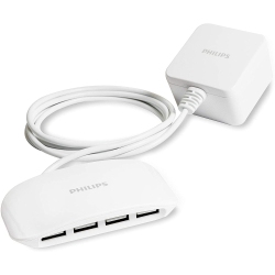 PHILIPS - Charging Station With 4 USB Ports 4.8A In White
