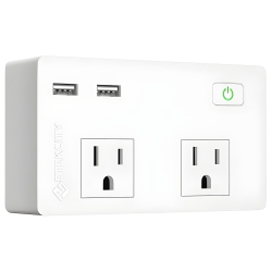 ETEKCITY - Wall Outlet Surge Protector, 2 Sockets And 2 USB 3.1A Ports In White