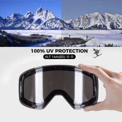 Odoland Lunettes De Ski OTG Et Protection UV Avec Verres Magnétiques Interchangeables, Pour Homme Et Femme, Verres Transparents VLT 99