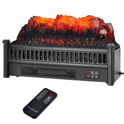 COSTWAY 23" Electric Fireplace Log Set Heater W/ Remote Control Realistic Flame 1400W