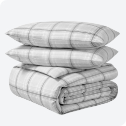 BARE HOME Flannel Duvet Cover And Sham Set - 100% Cotton, Velvety Soft Heavyweight, Double Brushed Flannel (King/california King, Tartan Plaid)