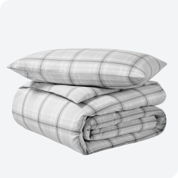 BARE HOME Flannel Duvet Cover And Sham Set - 100% Cotton, Velvety Soft Heavyweight, Double Brushed Flannel (Twin/twin Xl, Tartan Plaid)