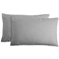BARE HOME Standard Flannel Pillowcase Set Of 2 - 100% Cotton - Velvety Soft Heavyweight - Double Brushed Flannel
