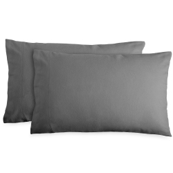 BARE HOME Standard Flannel Pillowcase Set Of 2 - 100% Cotton - Velvety Soft Heavyweight - Double Brushed Flannel
