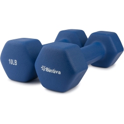 BINTIVA 10 Lb Neoprene Coated Dumbbells