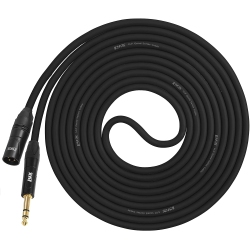 LYXPRO - 10 Ft - Xlr Male to 1/4" Trs Star Quad Microphone Cable for High End Quality And Sound Clarity, Extreme Low Noise – In Black