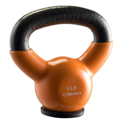 BINTIVA 5Lbs Kettlebells - Professional Grade, Vinyl Coated, Cast Iron Weights