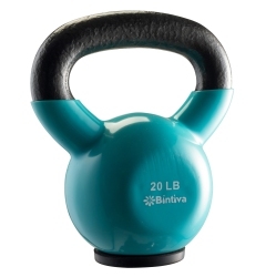 BINTIVA 20Lbs Kettlebells - Professional Grade, Vinyl Coated, Cast Iron Weights