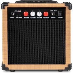 LYXPRO Electric Guitar Amp 20 Watt Amplifier Built In Speaker Headphone Jack And Aux Input Includes Gain Bass Treble Volume And Grind - Natural