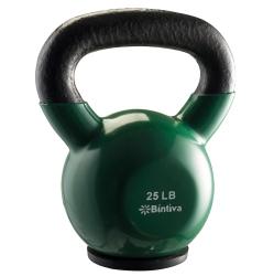 BINTIVA 25Lbs Kettlebells - Professional Grade, Vinyl Coated, Cast Iron Weights